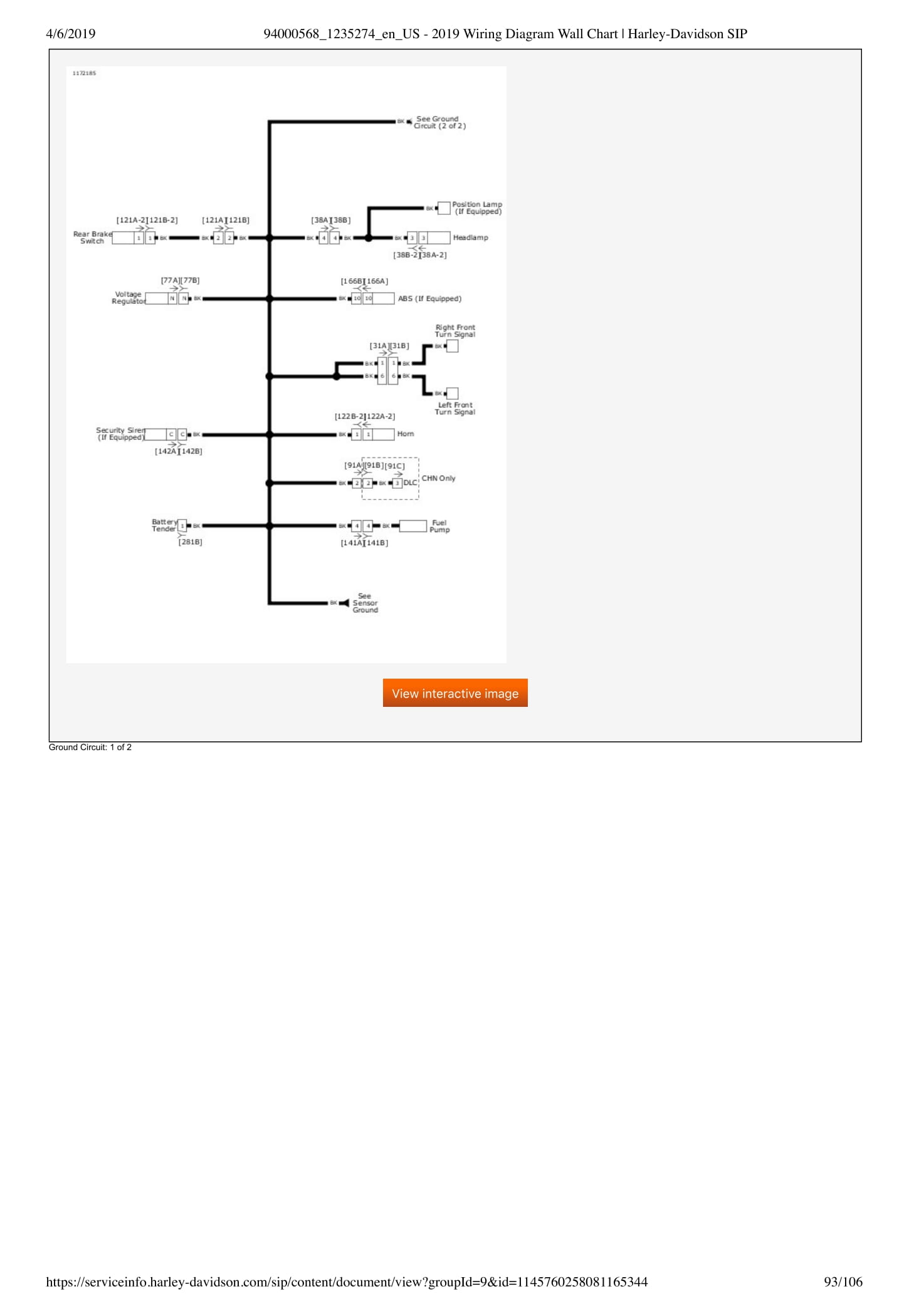 Harley Davidson SIP 2019 Wall Chart. Wiring Diagram - page 6